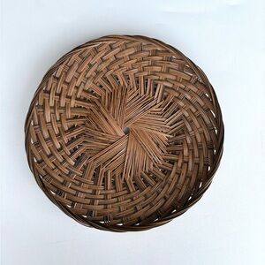 Woven wicker charger basket for table or wall